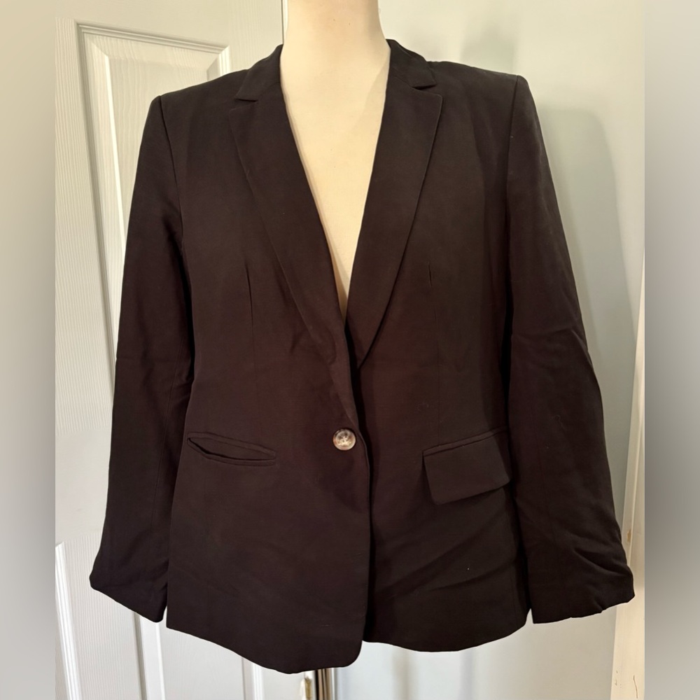LOFT Linen Blend Black Blazer